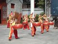 a very good chinese drum dance performed by the dancers in china.