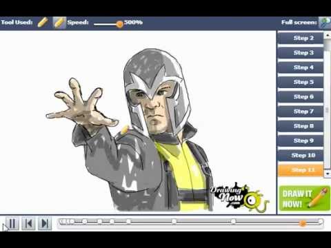 how to draw magneto from x-men