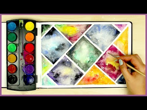 video-linktoworks-How to Paint a Galaxy using Cheap Watercolors! Art Journal ...
