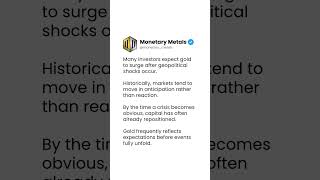 Gold Moves Before Crises Happen