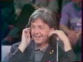 paul mc cartney interviewed by jean-pierre foucault talks about the early days of the beatles and meets george martin of a french tv set.