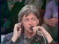 paul mc cartney interviewed by jean-pierre foucault talks about the early days of the beatles and meets george martin of a french tv set.