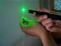 100mW green laser burns match