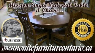 Mennonite Mission Quarter Sawn Oak Single Pedestal Table