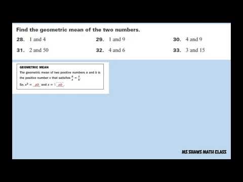 video-linktoworks-Find the geometric mean of the two numbers. Six...