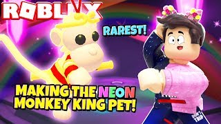 Making the NEON MONKEY KING Pet in Adopt Me! NEW Adopt Me Monkey Fairground Update (Roblox)