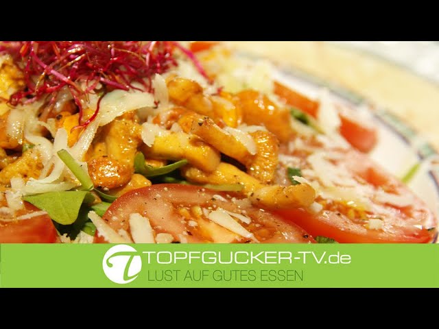 Gebratene Pfifferlinge mit Salbei an Rucola und Vinaigrette | Rezeptempfehlung Topfgucker-TV