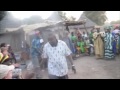 The women of the village of Sanankoroba in the southern Wassoulou region in Mali threw a party for drumming and dancing students who were visiting the village in January 2011. Sanankoroba is the village of the family of Sidiki Camara, former djembe-soloplayer of the National Ballet of Mali. The drums which are used (small djembe's, flat dunun played with a hand and a stick) are traditional for the region.