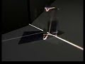 A rotating prism and a light beam. Modelled and rendered by the Art of Illusion software. I used the 