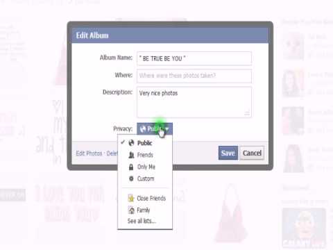 how to set fb pictures to private