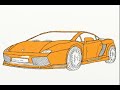 How to draw a car. (Lamborghini)