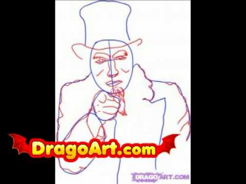 how to draw uncle sam