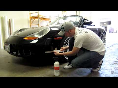 986 Porsche Boxster S Checker Side Stripes and Windshield visor install