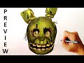 How to draw Springtrap from Five Nights at Freddy's FNAF step by step drawing lesson preview