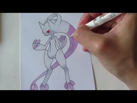 how to draw mewtwo x
