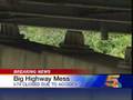 Locomotive Stuck Under Interstate Overpass