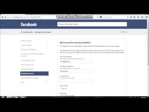 how to recover disabled fb account