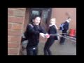 Charlotte and Owen (water fight)