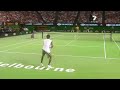 gael monfils hitting a 120 mph forehand winner at the 2007 australian open.