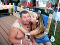 Whiskey Body Shot From Beer Belly Hilarious!