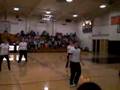 Dodgeville cheerleaders dance.