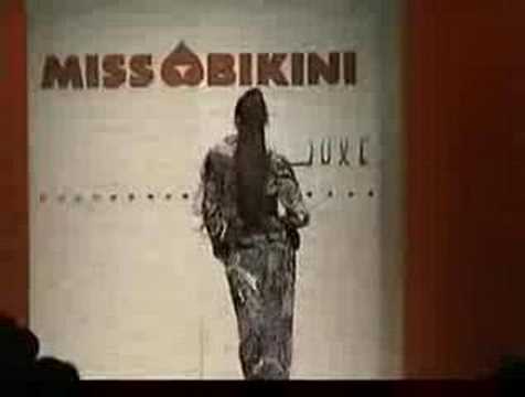 Naomi Campbell on the catwalk for Bikini Luxe