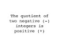 Dividing Integers Dividing Integers