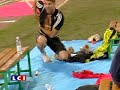 Salim Sdiri, herido por el impacto de una jabalina