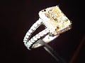 4.02ct Imperfect Yellow Diamond in Halo Setting
