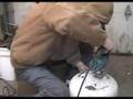A propane tank drum