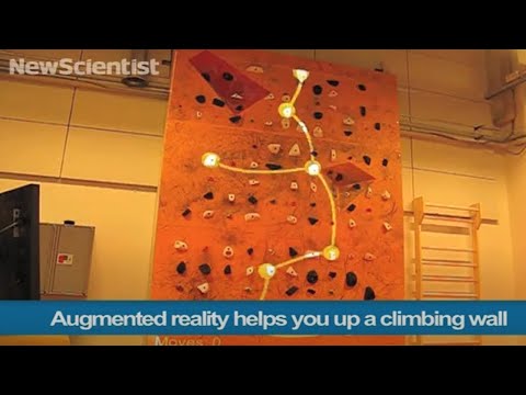 Augmented reality helps you up a climbing wall