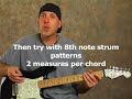 Learn guitar online chord changing open to bar exercises