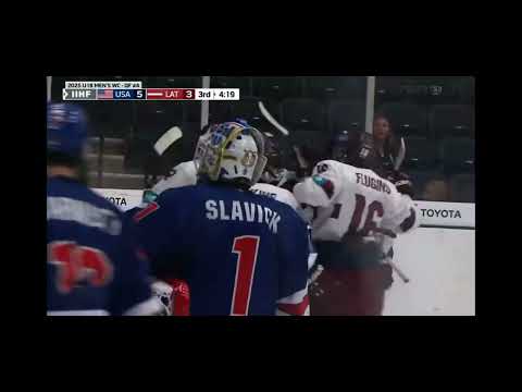 2025 IIHF U18 Men's World Championship in Texas 12-30-2025. Quarterfinal game USA vs Latvia.