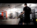 Brandon Jennings on the rip trainer doing core movents - Focus is to stabilize hips and keep them from moving as much as possible.  Do a rotation then follow it with a press