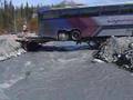 Bus broke the bridge