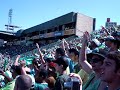 Torcida do Palmeiras cantando hino e subindo o bandeirão