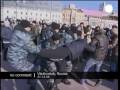 Protesters beaten and being arrested in Russia