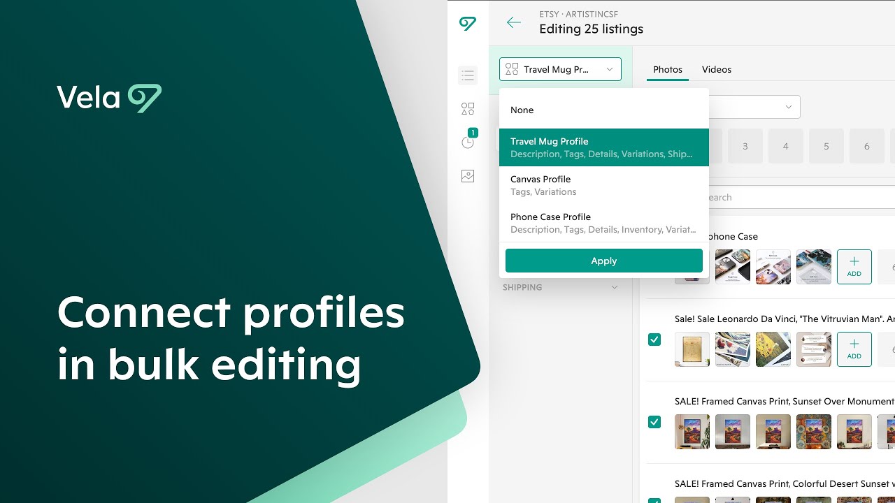 Connect profiles in bulk edititng