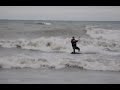 Kite Surfing at Ashbridges Bay in Toronto in March