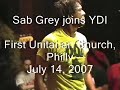 at the legends of philly hardcore show at the first unitarian church in philadelphia in july 2007, sab grey of the classic hardcore band iron cross joined madmen ydi. sab sings 