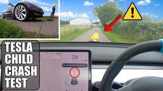 Why does the Model 3 have trouble detecting kids & stopping? | Tesla Autopilot FSD Safety Crash Test by Pokemon Cards