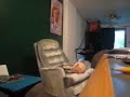 Cats battle for chair Cats battle for chair