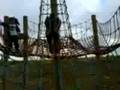 andrew falling down a climbing frame
