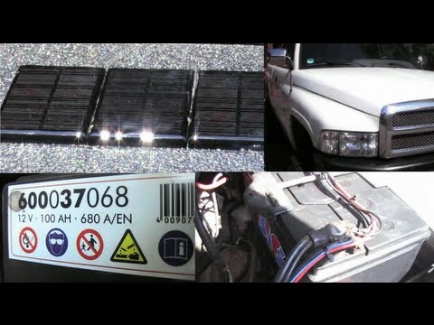 HOW TO INSTALL SOLAR BATTERY CHARGER DODGE RAM 1500 | CELLS POWERED CHARGING REGULATOR MODUL CAR 12V