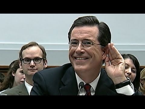 Congressmen - Comedian Stephen Colbert was asked to leave during testimony on Capitol Hill. For more, click here: http://abcnews.go.com/Politics/stephen-colbert-testify-co...