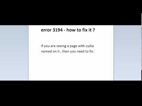 how to fix error 3194