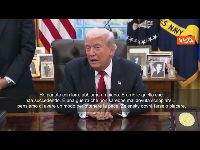 Trump: Zelensky dovrà farsi piacere il piano di pace per l'Ucraina