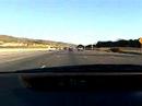 Strange vehicle advertisement on the freeway.