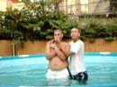 Chulo and ALex in the pool