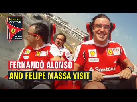 Fernando Alonso y Felipe Massa subieron a la montaña rusa más rápida del mundo